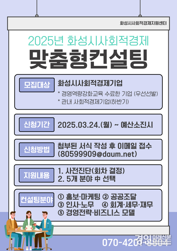 사회적경제기업 1대1 심화 컨설팅 안내문. <사진=화성시>