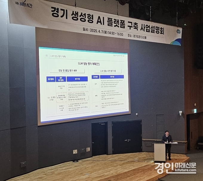 경기도가 '생성형 AI 플랫폼 구축' 사업설명회를 열고 있다. <사진=경기도>