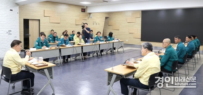 광명시가 신안산선 공사현장 붕괴 사고 수습 회의를 열고 있다. <사진=광명시>