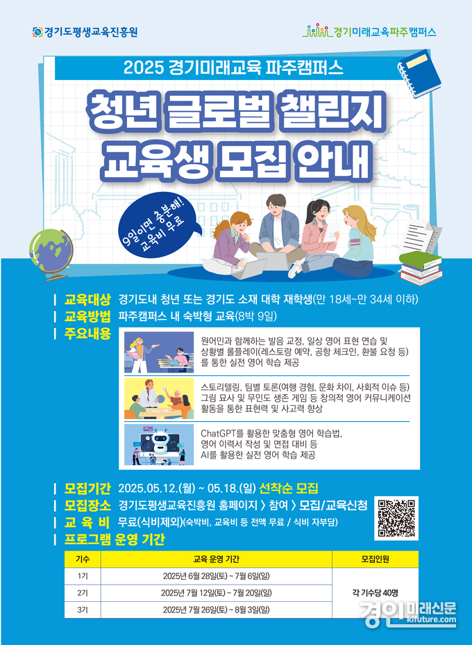경기도 ‘청년 글로벌 챌린지’ 참가자 모집 안내문. <사진=경기도>