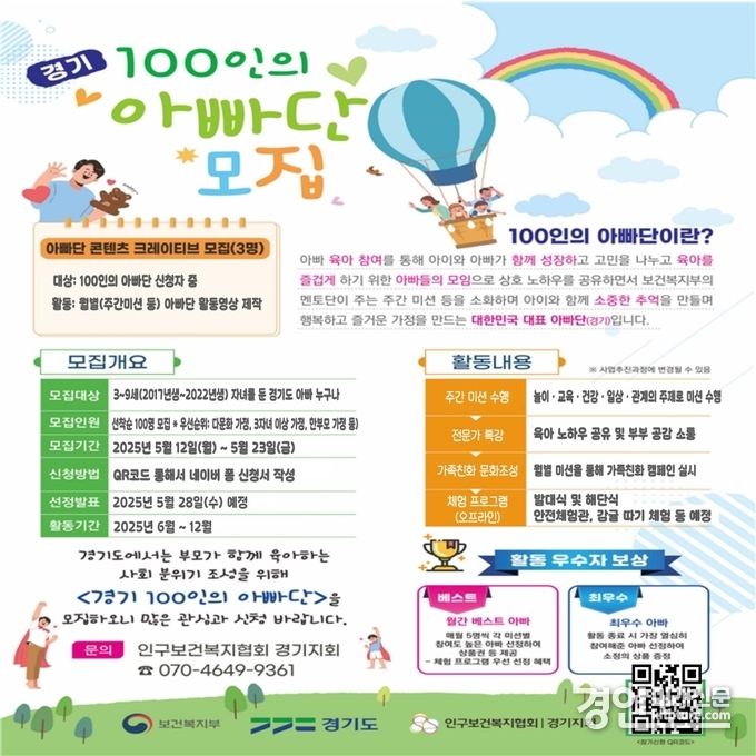 2025년 경기100인의 아빠단 모집 안내문. <사진=경기도>