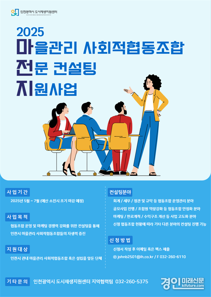 2025년 마을관리 사회적협동조합 전문 컨설팅 지원사업 안내문. <사진=iH>
