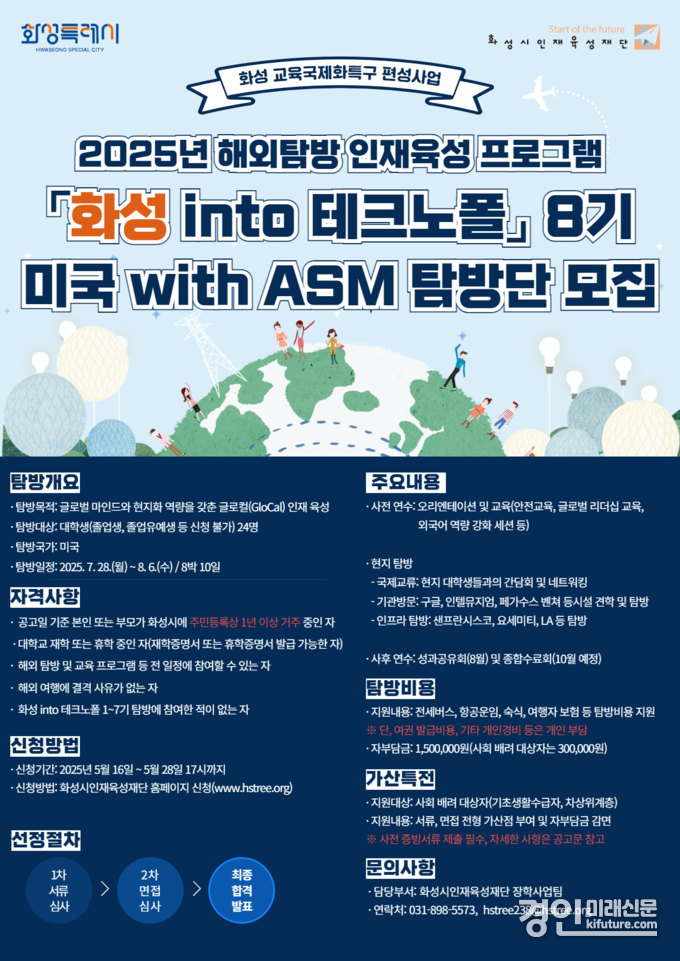 화성 into 테크노폴 8기 탐방단 모집 안내문. <사진=화성시인재육성재단>