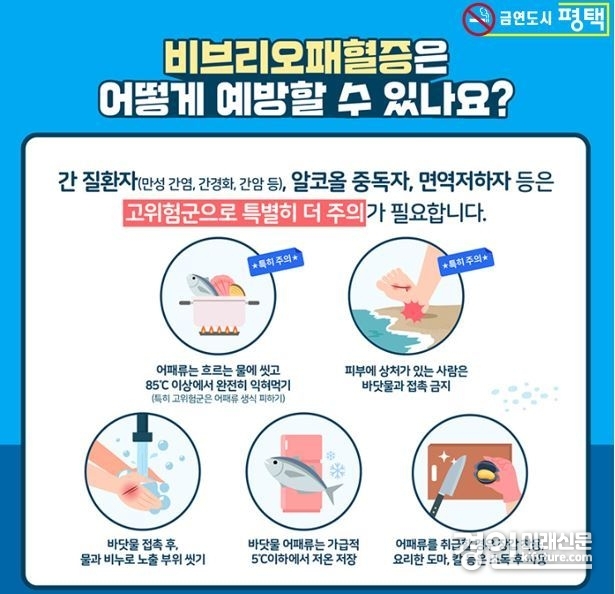 비브리오패혈증 주의 안내문. <사진=평택시>