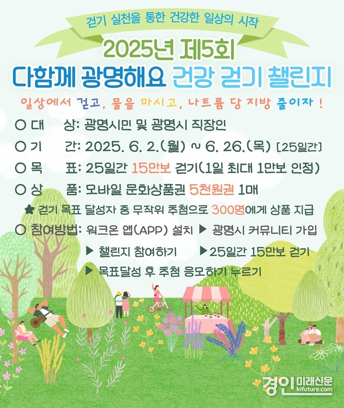 광명시 ‘건강 걷기 챌린지’ 안내문. <사진=광명시>