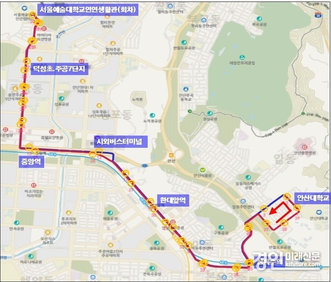 안산시 171번 버스 노선도. <사진=안산시>