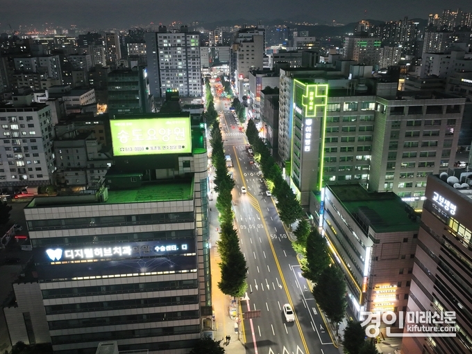 주안역 일대 led 가로등 교체후 모습. <사진=미추홀구>