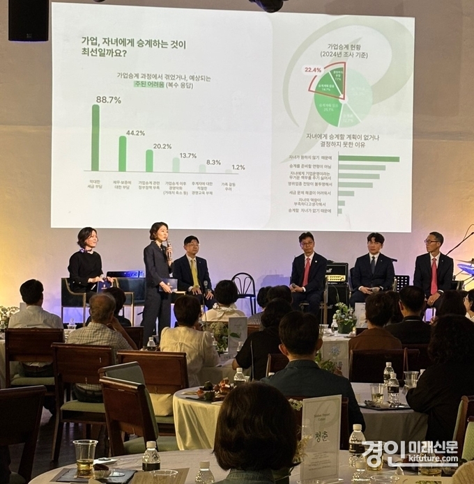 신한 프리미어 패스파인더 위원들이 '신한 Premier Culture 정동길 첫사랑'행사에서 금융 대담을 진행하고 있다. <사진=신한은행>
