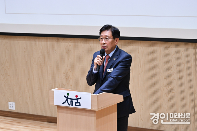 전진선 양평군수가 채움사업 보고를 하고 있다. <사진=양평군>