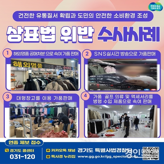 상표법 위반 수사사례. <사진=경기도> 