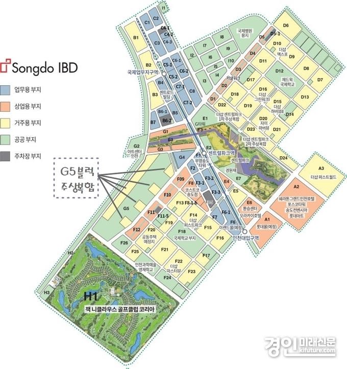 송도 국제업무지구 배치도. <사진=올댓송도>