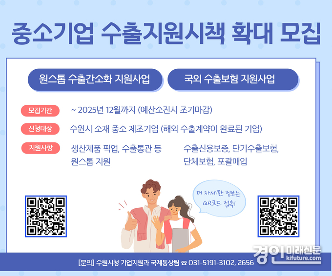 수원시, 미국 관세정책 대응해 중소기업 지원시책 확대 안내문. <사진=수원시> 