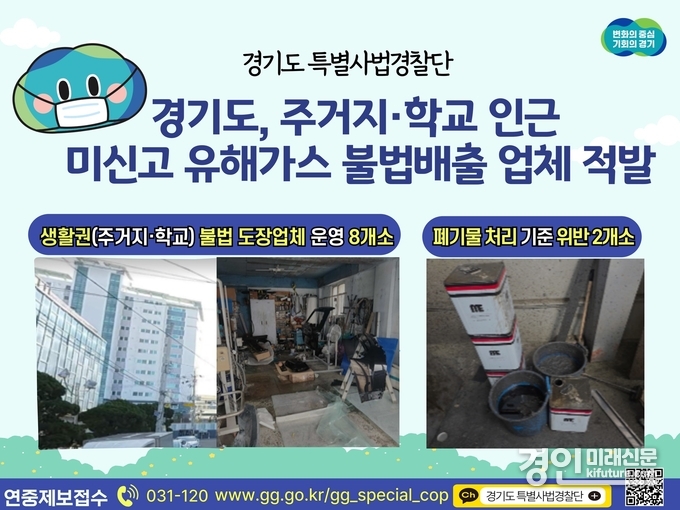 미신고 유해가스 불법배출 업체 적발 홍보물. <사진=경기도>