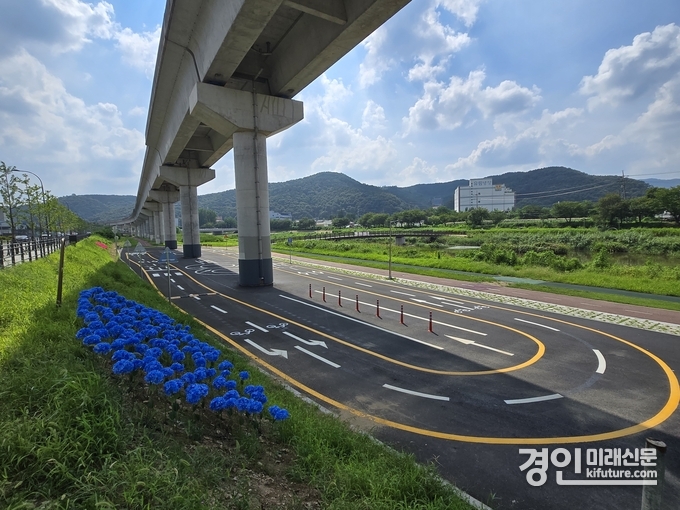 경안천변 자전거 연습장 전경. <사진=용인시>