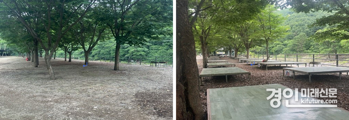연천 아미천 평상 조치 전(왼쪽)과 조치 후 모습. <사진=경기도>