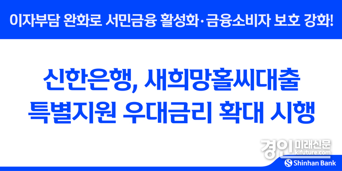 새희망홀씨대출 특별지원 우대금리 확대 홍보물. <사진=신한은행>