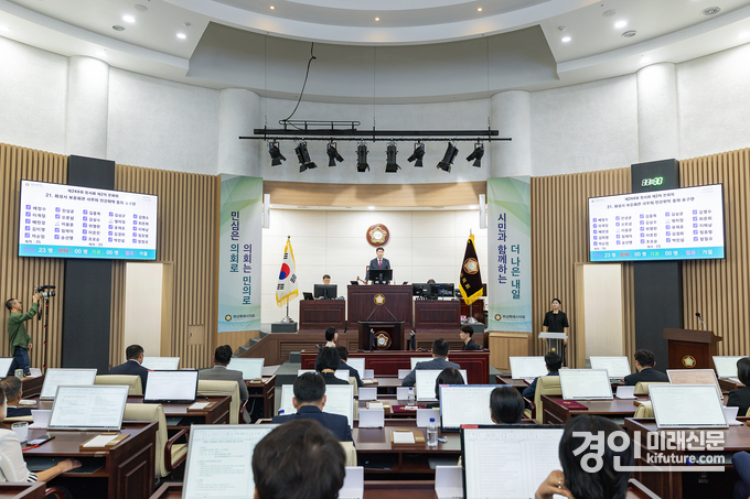 화성시의회가 제244회 임시회 제2차본회의를 열고 있다. <사진=화성시의회>