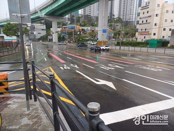용인시 상습 정체구간 교통체계 개선 공사 완료 모습. <사진=용인시>