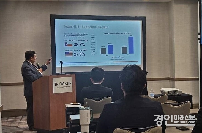 경기도 조사단 관계자들이 미국 현지 관계자의 설명을 듣고 있다. <사진=경기도>