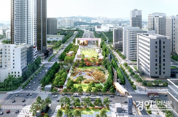 경부직선화 상부공원 예상도. <사진=화성시>