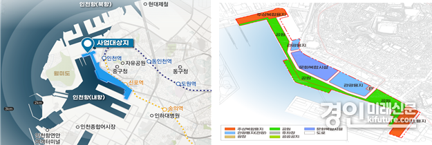 사업위치도(왼쪽) 및 토지이용계획(안). <사진=인천시>