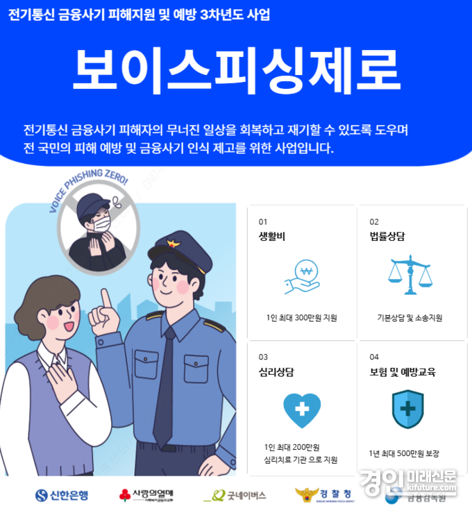 신한은행, 보이스피싱 피해자 지원 및 예방을 위한 보이스피싱제로 사업 안내문. <사진=신한은행>