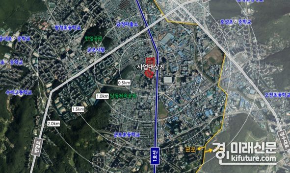군포1구역재개발위치도. <사진=군포시>
