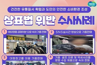 경기도 특사경, SNS 라이브방송 등 정품가격 72억 상당 짝퉁 판매 9명 입건