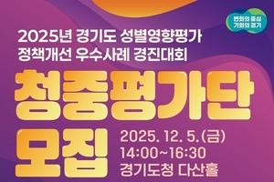 경기도, 성별영향평가 정책개선 우수사례 경진대회 청중평가단 200명 모집