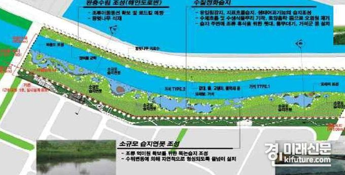 송도 7공구 북측수로 자연형 공원 조성도. <사진=인천경제자유구역청>