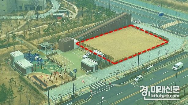 송도국제도시 8공구 복합문화시설 건립 부지(빨간 선) 모습. <사진=인천시>