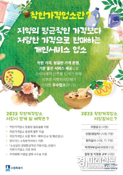 착한가격업소 홍보물. <사진=수원시>