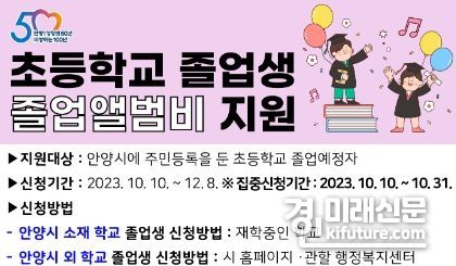 초등학교 졸업생 졸업앨범비 지원 안내문. <사진=안양시>