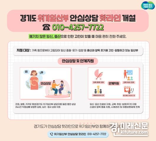 경기도, 위기임산부 안심상담 핫라인 안내문. <사진=경기도>