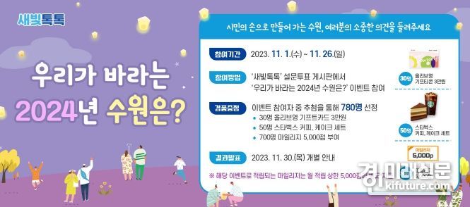 ‘우리가 바라는 2024년 수원은?’ 이벤트 홍보물. <사진=수원시>
