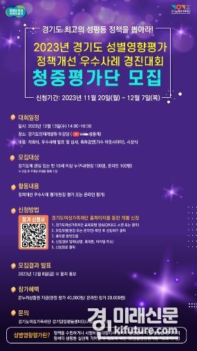 ‘2023년 성별영향평가 정책개선 우수사례 경진대회’ 홍보물. <사진=경기도>