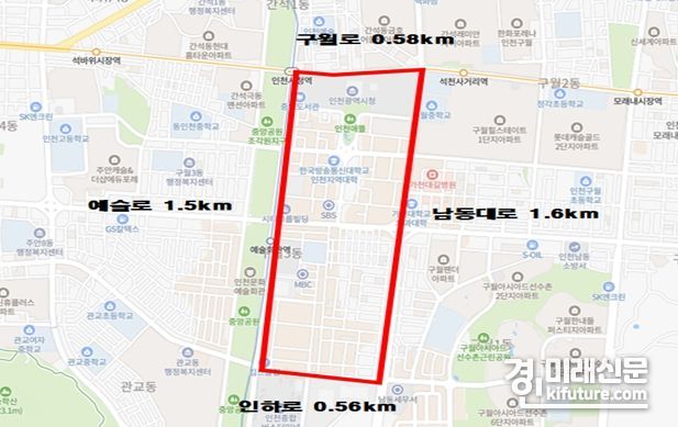 인천시 자율주행자동차 시범운행지구 위치도. <사진=인천시>