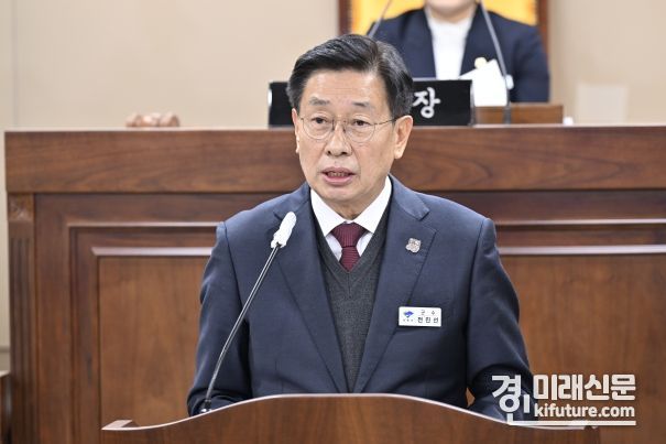 전진선 양평군수가 2024년 군정운영방향 시정연설을 하고 있다. <사지ㄴ=양평군>