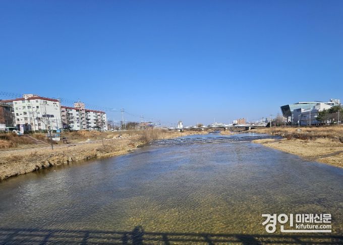 금곡보 인근 준설공사 후 모습. <사진=오산시>