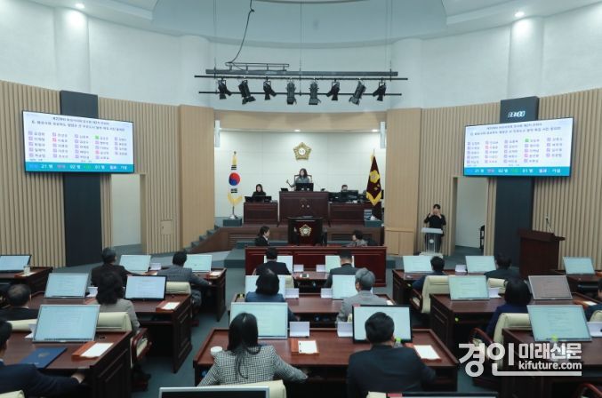 화성시의회가 제228회 임시회 2차 본회의를 열고 있다. <사진=화성시의회>