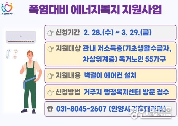 안양시, 폭염대비 에너지복지 지원사업 안내문. <사진=안양시>