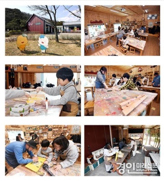 시흥시 옥구목공체험장에서 세상에 하나뿐인 목공예품을 만들고 있다. <사진=시흥시>