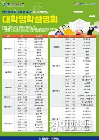 2025학년도 대학입학설명회 개최 안내문. <사진=인천시교육청>