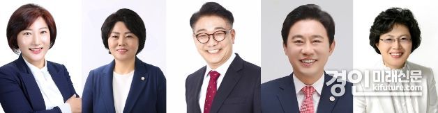 안산시의회 현옥순 김진숙 이대구 한갑수 박은경 의원(왼쪽부터) 모습. <사진=안산시의회>
